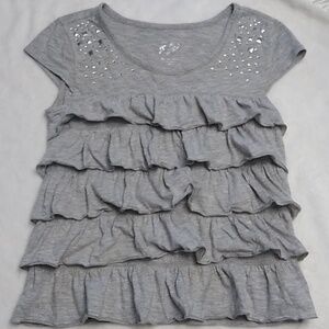 🩶 Justice Size 10 Ruffle Top 🩶